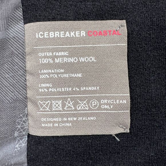 icebreaker Jacket Womens Medium Black Merino Wool Pea Coat Full Zip Classic - Picture 4 of 16